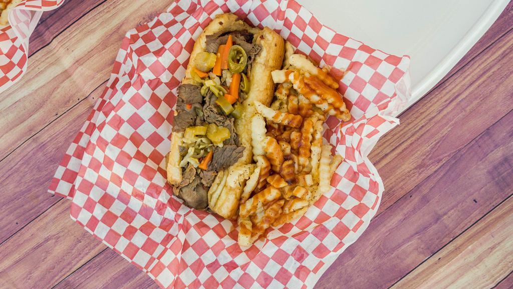 Italian Beef With Sausage · Italian Beef served with Sausage and fries