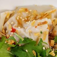 Sweet & Tangy Wontons · Pork wontons drizzle with house-made sweet and tangy sauce, fried onion bits, sesame seeds a...