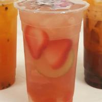 Strawberry Sakura Tea · Strawberry syrup and Sakura green tea, very refreshing tea drink. This drink pairs well with...