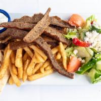 Gyro Platter
 · chicken or beel gyro, tratriki, tavern fries, grilled pita, Greek salad