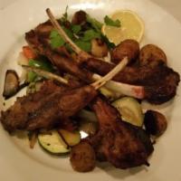 Lamb Chops · char-grilled, garlic mashed, grilled asparagus, port wine sauce