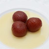Gulab Jamun · Sweet dish made of a dough milk solids, dipped in sugar syrup.