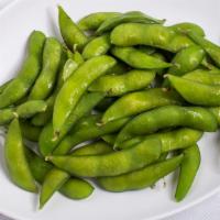 Edamame · Vegetarian. steamed salted soy beans.