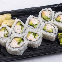 California Roll · Crabmeat salad, cucurriber, avocado with sesame seed on top.
