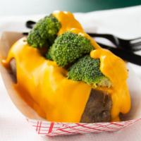 Baked Potato · They Come Butter & Sour Cream, but you may add:
Bacon,  Broccoli, or Cheddar to any Potato. ...