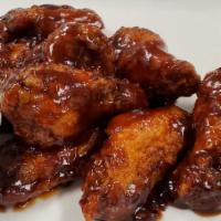 Chicken Wings · 8 pieces. BBQ or buffalo style.