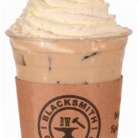 Cold Forged Java Chiller · Smooth cream and sugar blend with a BW blend coffee poured over ice topped with whipped cream.