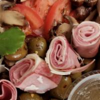 Chef Salad · Capicollo, salami, and mortadella with lettuce, tomato, olives, mushrooms and red wine vinai...