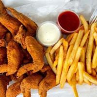 Whole Wings (4Pcs) With Fries · 