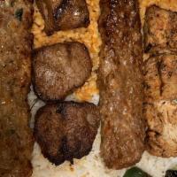 Mixed Grill · Shish Kebab, Chicken Kebab, Adana Kebab, and Chicken Adana Kebab
