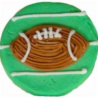 Footballs · One dozen 3-Inch sugar cookies frosted and decorated with FOOTBALLS.