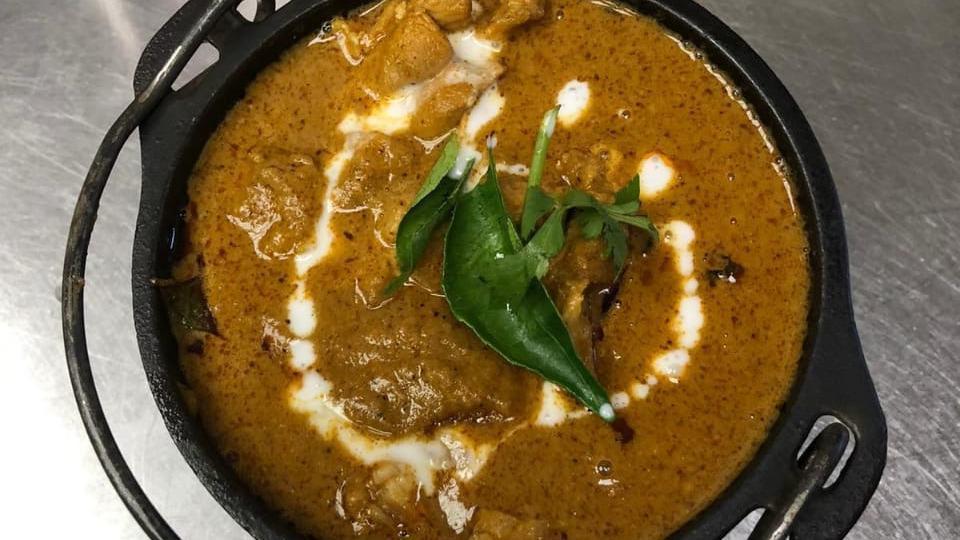 Curry Leaf Chicken · A not very saucy chicken curry cooked with dried ground curry leaves and spices. Origin state: Multiple.