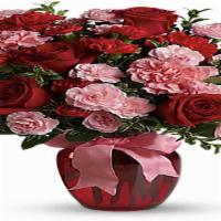 Dance With Me · Beautiful breath taking red roses with pink and red carnations