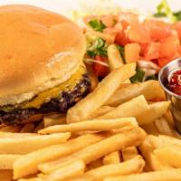 Kids Burger · Served with french fries.