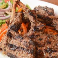 Lamb Chops · Pieces of grilled, marinated chops.