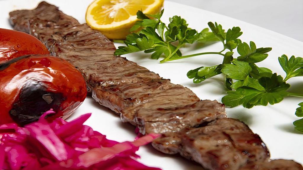 Kabob Barg · Chunks of filet mignon, marinated and grilled.