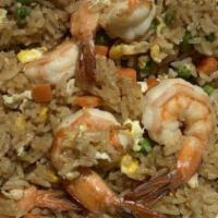 Fried Rice · Choice of meat:stir fried with egg, peas, carrots, white and green onions.