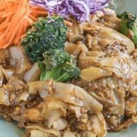 Pad See Ew · Stir fried wide rice noodle with your choice of meat, egg and broccoli in sweet soy sauce.
