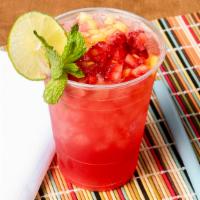 Keep The Beat · Lemonade, Strawberry, and Raspberry Flavors (Strawberry, Mango and Pineapple Fruit Bits with...