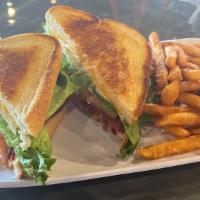 Cheesy Blt · American cheese, bacon, lettuce, and tomato on sourdough.