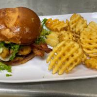 Southwest Burger · Bacon, house-made pico de gallo, fried jalapeños, guacamole, lettuce, and pepper jack. Serve...