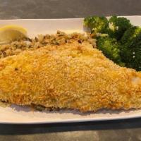 Walleye · 12 oz. Canadian fillet, your choice of parmesan crusted or blackened. Served with garlic mas...