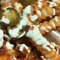Kid'S Fries · Crinkle-cut fries available plain topped with cheese chili-cheese or cheese bacon ranch.
