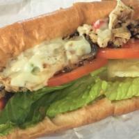 Chicken & Cheese · Chicken, lettuce, tomato, grilled onions, mushroom, and green pepper with provolone cheese o...