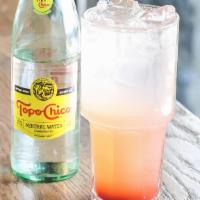 Strawberry + Lemonade Fizz · Fresh strawberries, homemade lemonade, topped with Topo Chico.
