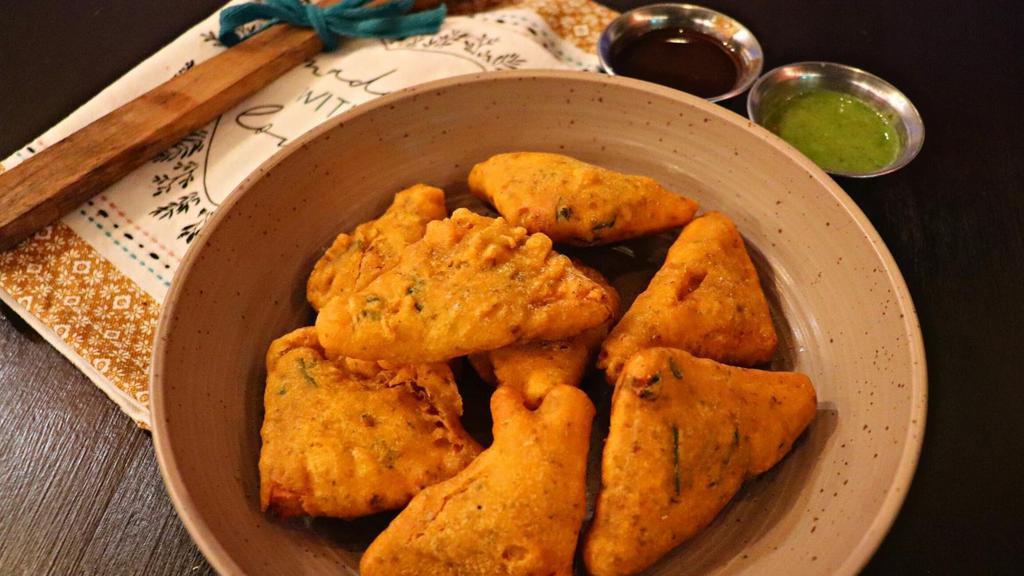 Cheese Pakoda · India's version of mozzarella sticks. Seasoned chickpea batter-fried fritters made with paneer cheese.