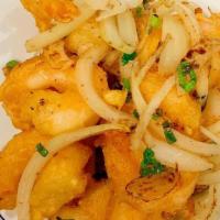 Salt & Pepper Shrimp[10] 椒盐虾 · jumbo shrimp, Sichuan peppercorn, onions, green onions, NOT Spicy, serve with steamed white ...