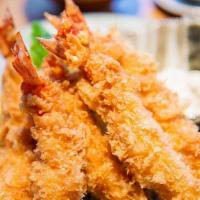Shrimp Tempura (Appetizer) · Fried shrimp tempura and tempura vegetables with light ponzu soy sauce.
