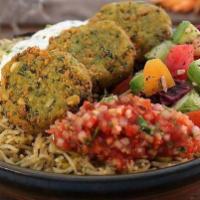 Falafel Plate Funky · Enjoy our scrumptious falafels made with a blend of veggies and garbanzo beans seasoned with...
