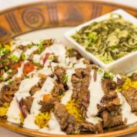 Shawarma Beef Plate Carnage · This delicious offering consists of our marinated beef vertically slow-roasted to create a j...