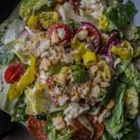 Italian Chopped Salad · grilled chicken, romaine, salami, red onion, tomato, artichoke hearts and smoked cheddar che...