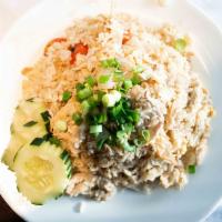 Fried Rice · Your choice of beef, pork chicken or shrimp stir-fried with jasmine rice, tomato, egg, onion...