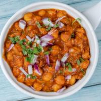 Chana Masala V&G  · CHICKPEAS COOKED PUNJABI STYLE WITH TOMATOES ONION SPICES AND HERBS