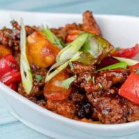 Chili Chicken  · BATTER FRIED CHICKEN SAUTEED WITH GREEN CHILLIES ONION &PEPPERS IN A SPICY HOT CHILI SAUCE