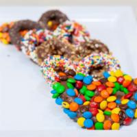 Pretzels - Mixed Bag · (6) pretzels to include a cookie covered, toffee covered, milk chocolate with jimmies, white...
