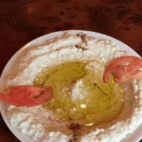 Baba Ganough · Puréed eggplant, tahini, and yogurt topped with olive oil. Vegetarian and Gluten-Free. Serve...