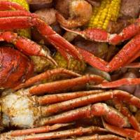Combo C · 5 Eggs, 5 Corns, 10 Potatoes, 2 Lobster tails, 2 lbs of Snow Crab (4 clusters), 2 lbs of Shr...