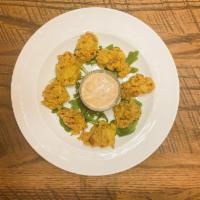 Fried Oysters. · Flash fried oysters, creole remoulade sauce
