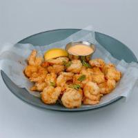 Popcorn Shrimp · Hand-breaded, yum yum sauce