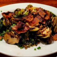 Brussel Sprouts · Crumbled Bacon, Balsamic Glaze