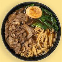 Shoyu Ramen With Choice Of Protein · Shoyu Ramen is noodle served with a soy sauce beef-based broth that is full of flavor along ...