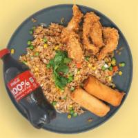 Fri-Day Feast · Fried Chicken, fried rice and fried egg rolls
Buns contain wheat/gluten and milk. Spicy Mayo...