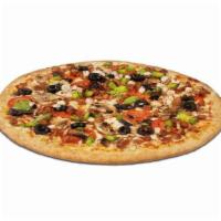 Deluxe Pizza · Pepperoni, Mild Sausage, Mushroom, Onion, Bell Pepper, and Black Olive.