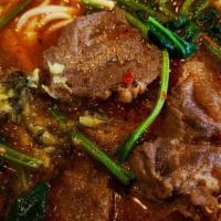 Spicy Beef Szechuan Noodle Soup / 四川牛肉麵 · 