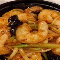 Shrimp With Garlic Sauce 魚香蝦 · Spicy.