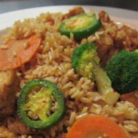 Jalapeño Fried Rice · Spice Level 2. Egg, broccoli, carrots, and fresh jalapeno.